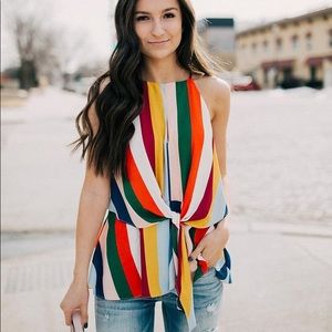 Colorful Buckle Tank Top